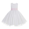 thumbnail image 2 of Ekidsbridal White Lace Organza Flower Girl Dress with Colored Sash for Toddlers Formal Evening Gown Pretty Princess 186T 2, 2 of 3