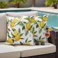 thumbnail image 4 of Yellow Lemon Outdoor Pillow Covers Pack of 2 Green Leaf White Flowers Farm Plant Summer Waterproof Throw Pillow Covers Decorative Cushion Cases for Patio Garden Tent Balcony Couch 26x26 inch, 4 of 9