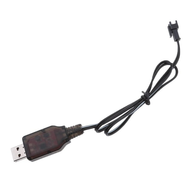 Cable De Carga USB De 3.7V Para Baterías LiPo Con Conector SM-2P - Protección IC Y LED Indicador - Compatible Con Coches RC Y Drones