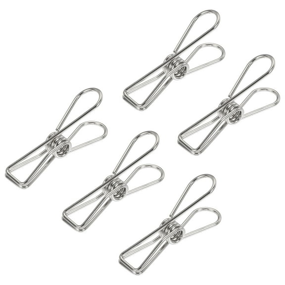Uxcell 1" Small Metal Wire Clips Multi-Purpose Bag Clamps, Silver 45 Count