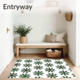 thumbnail image 3 of ODIKA 4'x6' Machine Washable Non-Slip Area Rug, Rustic Nordic Snowflake Motif with Festive Holly and Pine Detailing High Traffic Rug with Pad, White, 731578, 3 of 8