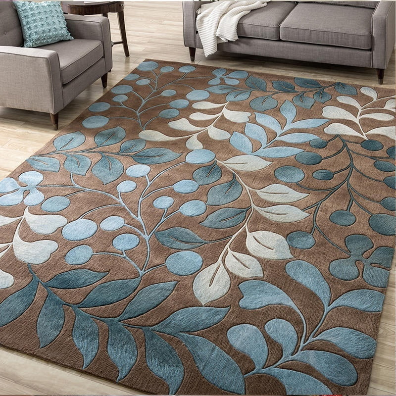 Contours Botanical Area Rug NonSlip Soft Carpet For Living Room