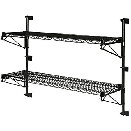 

24 Deep x 42 Wide x 33 High Adjustable 2 Tier Black Wall Mount Shelving Kit