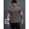 thumbnail image 2 of Ambiloof Men's Short Sleeve T-Shirt Slim Fit V Neck Shirts Stretch Tee Casual Underwear Athletic Soft Top, 2 of 5