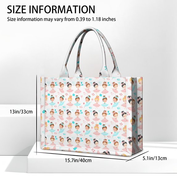 Large Capacity Tote Bag,Ballet Princess Pattern Handbag Fashion Luxury Tote Bag,15.7"x13"x 5.1" Inches,Laptop Compatible