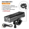 thumbnail image 2 of ROCKBROS Cycling Bike Flashlights Headlamps Bicycle Lights 850LM USB Front Light 2 LED Super Bright IPX6 Waterproof 6 Modes Night Hiking Camp, 2 of 14