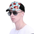 thumbnail image 4 of Disketp Flowers and Lady Bugs Print Trucker Hat Men Women - Mesh Baseball SnapBack Cap, 4 of 7