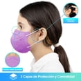 thumbnail image 3 of Cubrebocas Infantil Desechable M93c Termosellado y Plisado con 3 Capas de Proteccion Mascarilla Facial Transpirable , 10 piezas, Lavanda Lutema M93c, 3 of 5