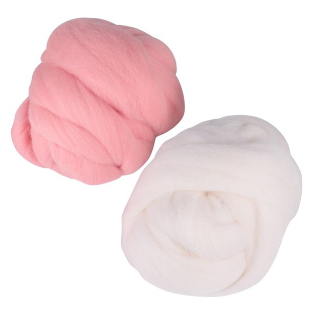 2 Rolls of HandKnitted Wools Felt Materials Funny Colorful DIY Wool