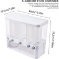Rice Dispenser Food Dispenser 22LB Rice Bucket, 5Grid Rice Storage Dry