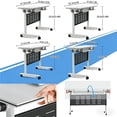 thumbnail image 7 of Mobile Flip-Top Folding Conference Table with Locking Wheels, Heavy Duty Modular Training Table for Office, Classroom, Meeting Room, Space Saving Modern Desk, 7 of 7