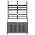 thumbnail image 2 of Garden Storage Box with Trellis, Shelves, Gray Acacia Wood, 63 Inch, 2 of 6