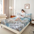 thumbnail image 3 of spefrowx 3D Underwater White Jellyfish Bed Sheets for Teens, Pale Aqua Sculpted Spotted Starfish Coral Full Size Sheets, 4-Piece, 1 Flat Sheet, 1 Fitted Sheet and 2 Pillowcases, 3 of 5