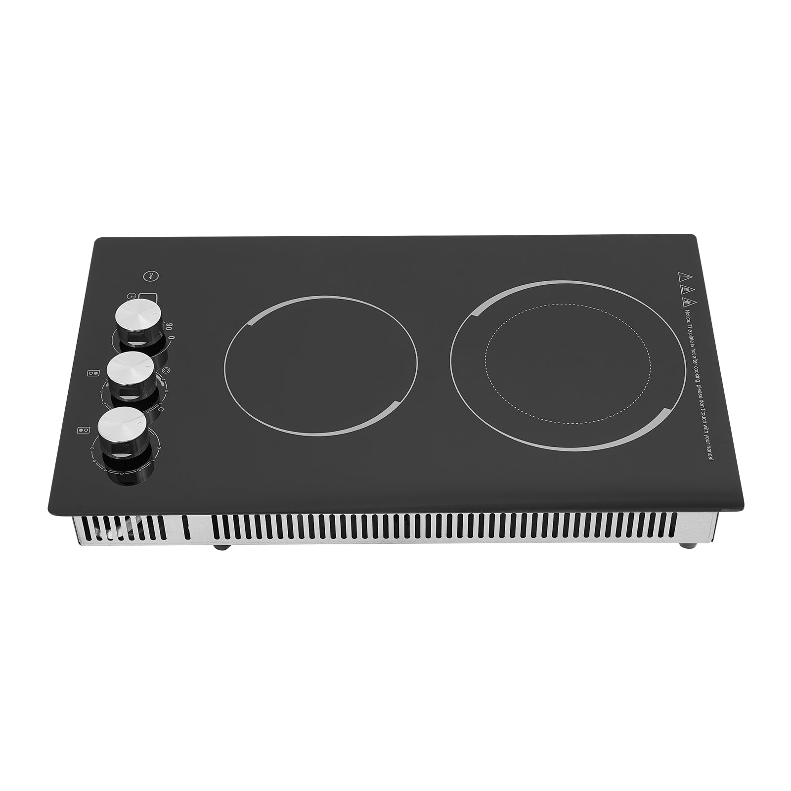 ToppiJoy 2 Burners Electric Ceramic Cooktop, Electric Stove Top Firepower Gears Adjustable with LED Display Safety Lock, for Kitchen Hotel Restaurant