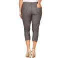 thumbnail image 5 of Women's Jean Looking Jeggings Cotton Blend Capri Length Pull Up Pants, 5 of 7
