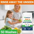 thumbnail image 2 of Fruit & Veggie Wash Powder, Natural Organic Produce Cleaner for Pesticides & Wax Removal, Gentle Enough for Baby Food, Fruit vegetable wash,Single Ingredient, 50 Washes, 4.2oz (120g), 2 of 7