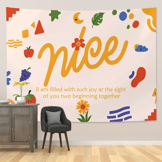 Tapiz de pared Nice Affirmation de poliéster, 150 x 130 cm