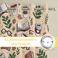 thumbnail image 6 of Tan Coffee Kitchen Curtains Window Panels, Vintage Latte Cafe Books Leaves Flowers Theme Insulated Window Treatment Curtain, Grommet Curtains for Bedroom/Living Room/Bathroom, 2 Piece 42"Wx84"L, 6 of 8