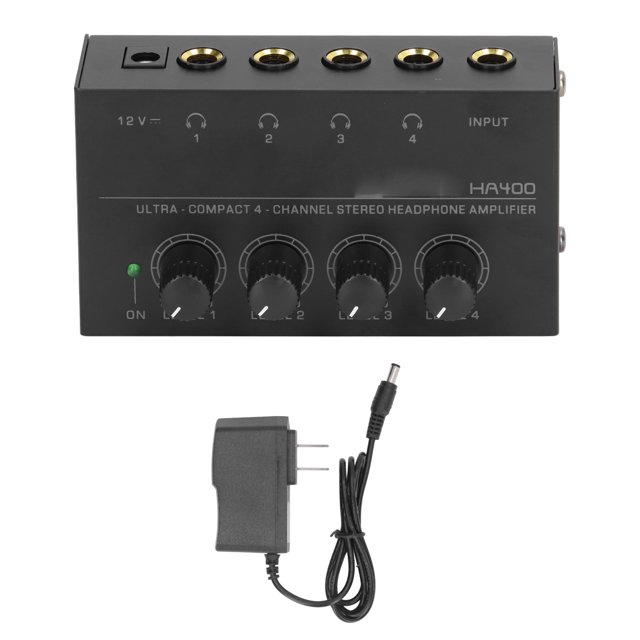 Amplificador de auriculares Way, HA400 Ultra compacto Amplificador de auriculares estéreo de 4 canales Amplificador de auriculares estéreo True Excellence