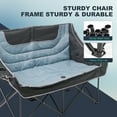 thumbnail image 3 of MOPHOTO Camping Chair for Adults Support 900LBS, Oversized 2 Person Loveseat Camping Chair with Cup & Wine Glass Holder, Portable Padded Double Folding Chair for Outdoor Camp Lawn Picnic Sports, 3 of 12