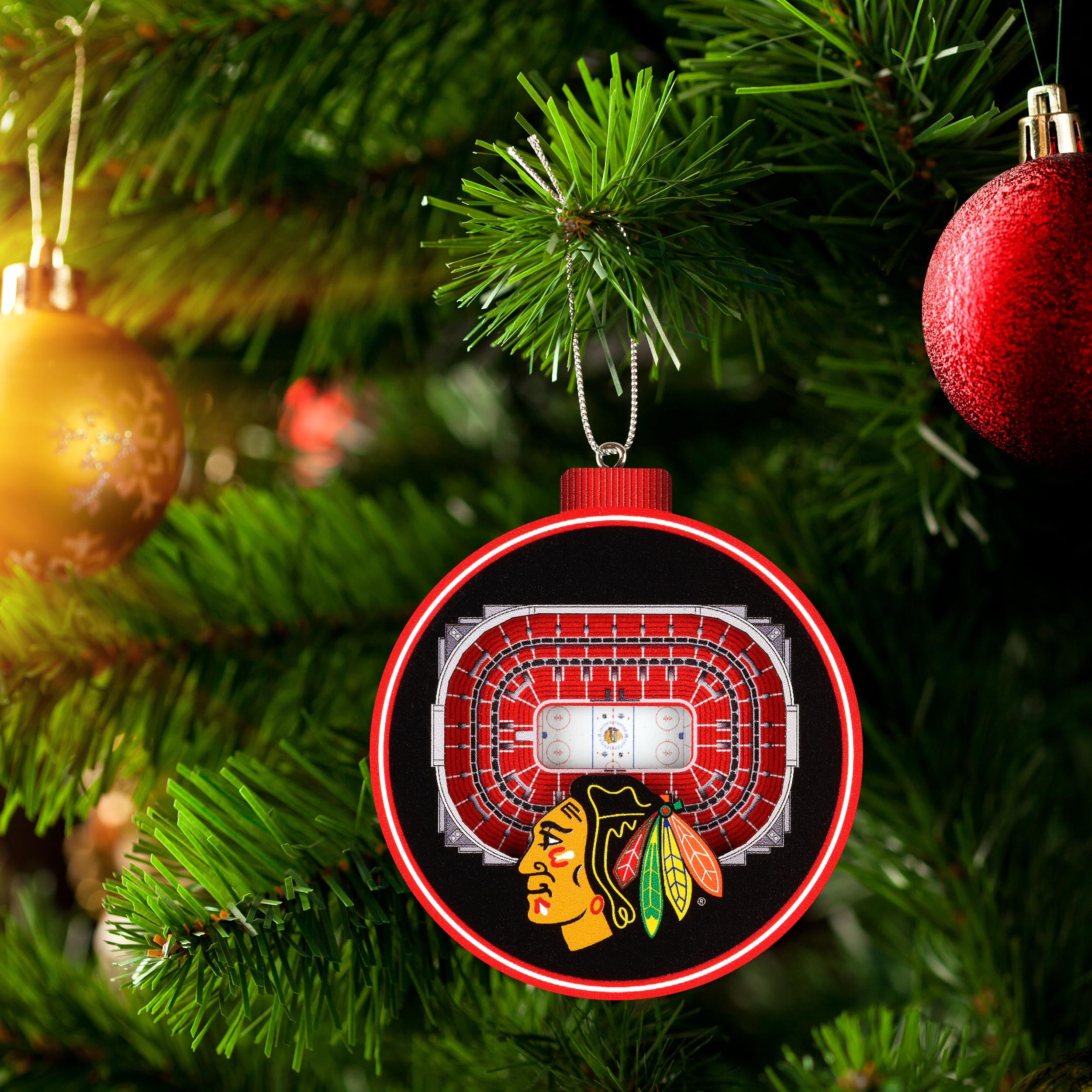 YouTheFan NHL Chicago Blackhawks 3D StadiumView Ornament