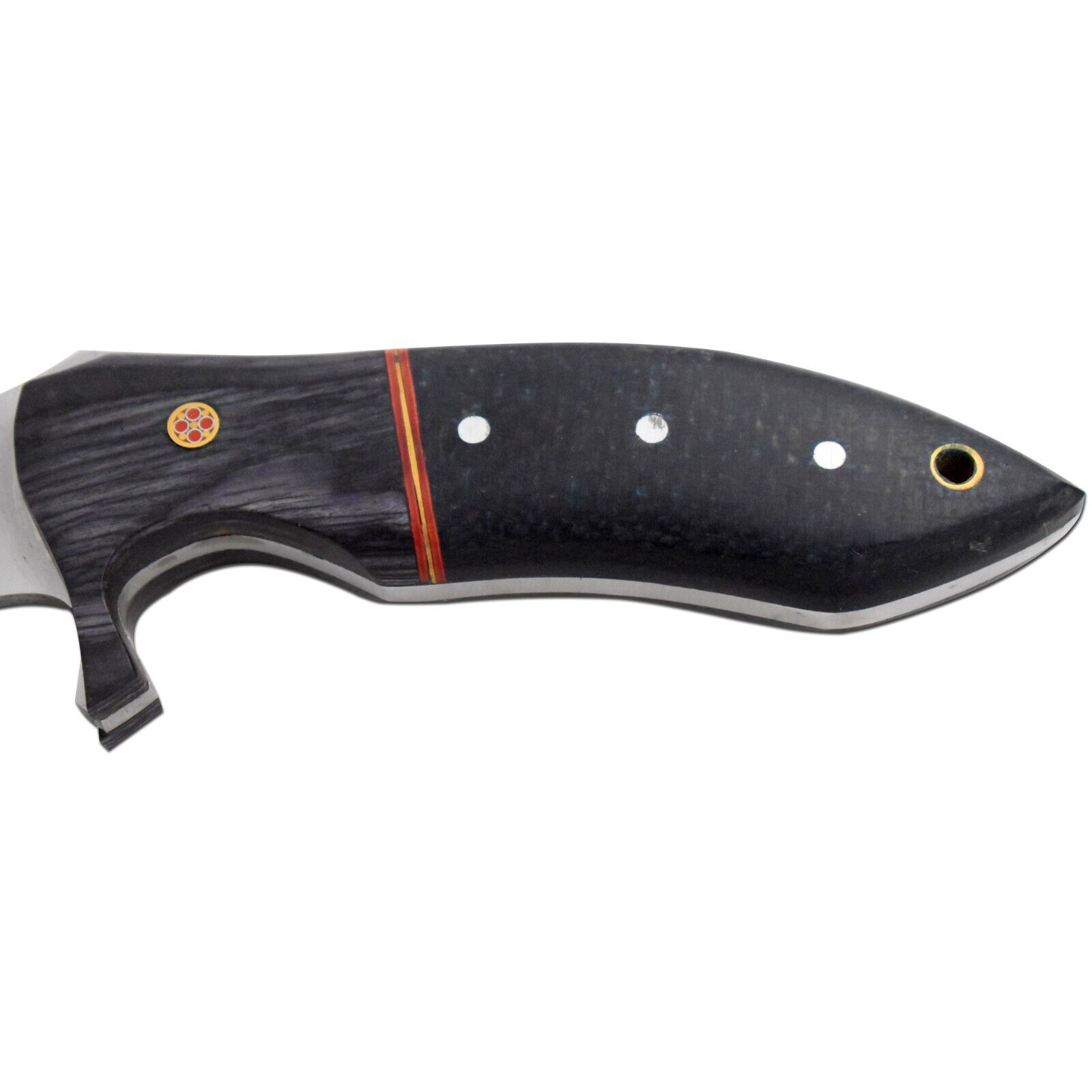 12.5'' Bowie Knife Full-Tang Fixed Blade Wood Handle w/Leather Sheath