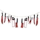 thumbnail image 1 of Guirnalda colgante de armas sangrientas de Halloween, 12 piezas de cuchillo, tijeras, colgante de sierra, decoración de fiesta temática zombie, accesorios para casa encantada, 1 of 5