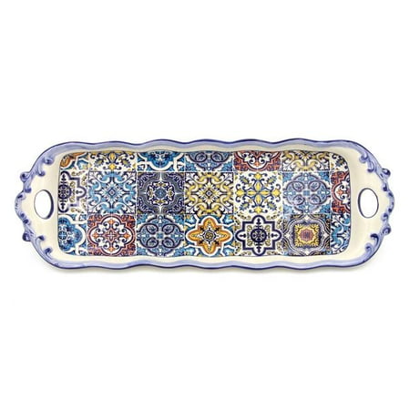 - Hand-painted Portuguese Decorative Ceramic Serving Tart Tray