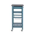thumbnail image 3 of Linon Natalie Wood Stainless Steel Top Kitchen Cart in Blue, 3 of 15