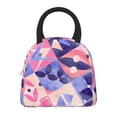 thumbnail image 3 of YFYANG Portable Waterproof Insulated Lunch Bag, Purple Abstract Watercolor Geometric Reusable Cooler Bag / Picnic Bag for Adults Teens, 3 of 9