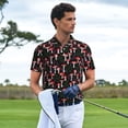thumbnail image 6 of Xecao Red Mushrooms for Mens' Casual Short Sleeve Button-Down Polo Shirts for a Classic Golf Look, 6 of 9