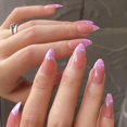 thumbnail image 2 of 24 uñas Stiletto Press On, uñas postizas medianas de nubes, uñas postizas lindas de almendra brillante, uñas acrílicas artificiales de cubierta completa para mujeres y niñas.nota:n, 2 of 5