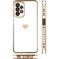 thumbnail image 4 of for Samsung Galaxy A23 5G Case Love Heart Plating Electroplate Luxury Elegant Case Camera Protector Soft TPU Shockproof Protective Corner Back Cover Galaxy A23 5G Case -White, 4 of 5