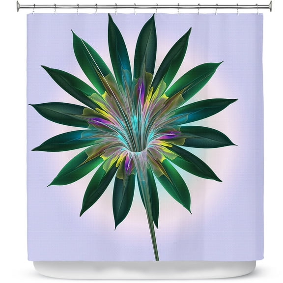 Shower Curtains 70" x 93" from DiaNoche Designs by Pam Amos - Floral Bliss Violet Green