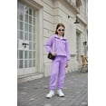 thumbnail image 5 of Arshiner Girls 2 Piece Fall Outfits Tracksuit Hoodie Half Zip Sweatshirt & Sweatpants with Pockets, 5 of 9