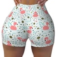 thumbnail image 2 of Balery Cute Flamingo Pantalones cortos de entrenamiento estampados para mujer, sin costuras, ajustados, para gimnasio, yoga, correr, deportes, ejercicio activo, fitness.-X-Large, 2 of 8