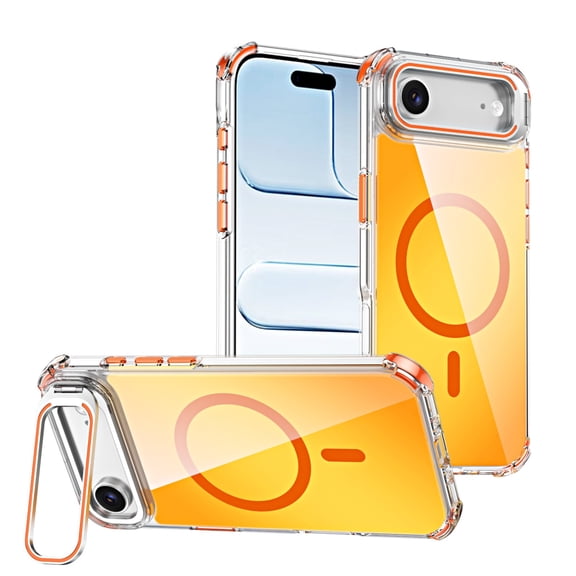 Cute Case for iPhone Air (6.5 inch) Case with Stand for Women Girls [Compatible with Magsafe] Aesthetic Glitter Sparkly Bling Magnetic Phone Cover with Camera Lens Kickstand