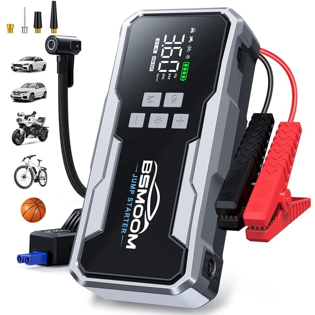 Arrancador Portátil BSMOOM 7000A con Compresor de Aire 160 PSI 12V