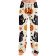 thumbnail image 5 of Pajama Pants for Women Halloween Pumpkin Print Soft Stretch Elastic Waist Sleep Bottoms, 5 of 6