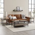 thumbnail image 1 of Walker Edison Furniture Company 3-Piece Rustic Angle Iron Coffee Table Set, Grey Wash, 1 of 15