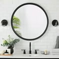 thumbnail image 6 of WallBeyond 28 inch Wood Frame Round Mirror, Decorative Circle Wall Mirror for Bathroom Vanity, Black, 6 of 8