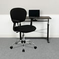 thumbnail image 2 of Flash Furniture Beverly Mid-Back Black Mesh Padded Swivel Task Office Chair with Chrome Base and Arms, 2 of 12