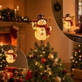 thumbnail image 5 of 3D Lighted Christmas Tree Topper Collection, Snowman Tree Topper, LED Warm White Twinkling Lights, Indoor Home Decor, Vintage Holiday Ornament, 5 of 7
