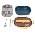 thumbnail image 2 of Stainless Steel Lunch Box, Keep Warm Multifunctional Grid Lunch Box PP Plastic Humanized Design  For School For Office, 2 of 8