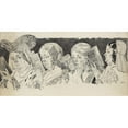 thumbnail image 2 of Orson Lowell 18x11 Black Ornate Wood Framed Double Matted Museum Art Print Titled - Line Up of Women Reading Novels (circa 1915), 2 of 5