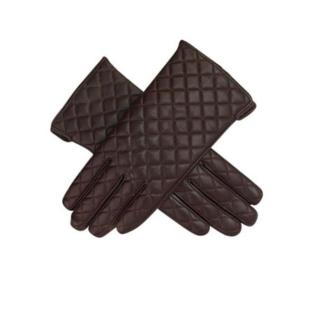 Ladies Leather Driving Gloves - Womens Quilted Faux Leather Winter Gloves