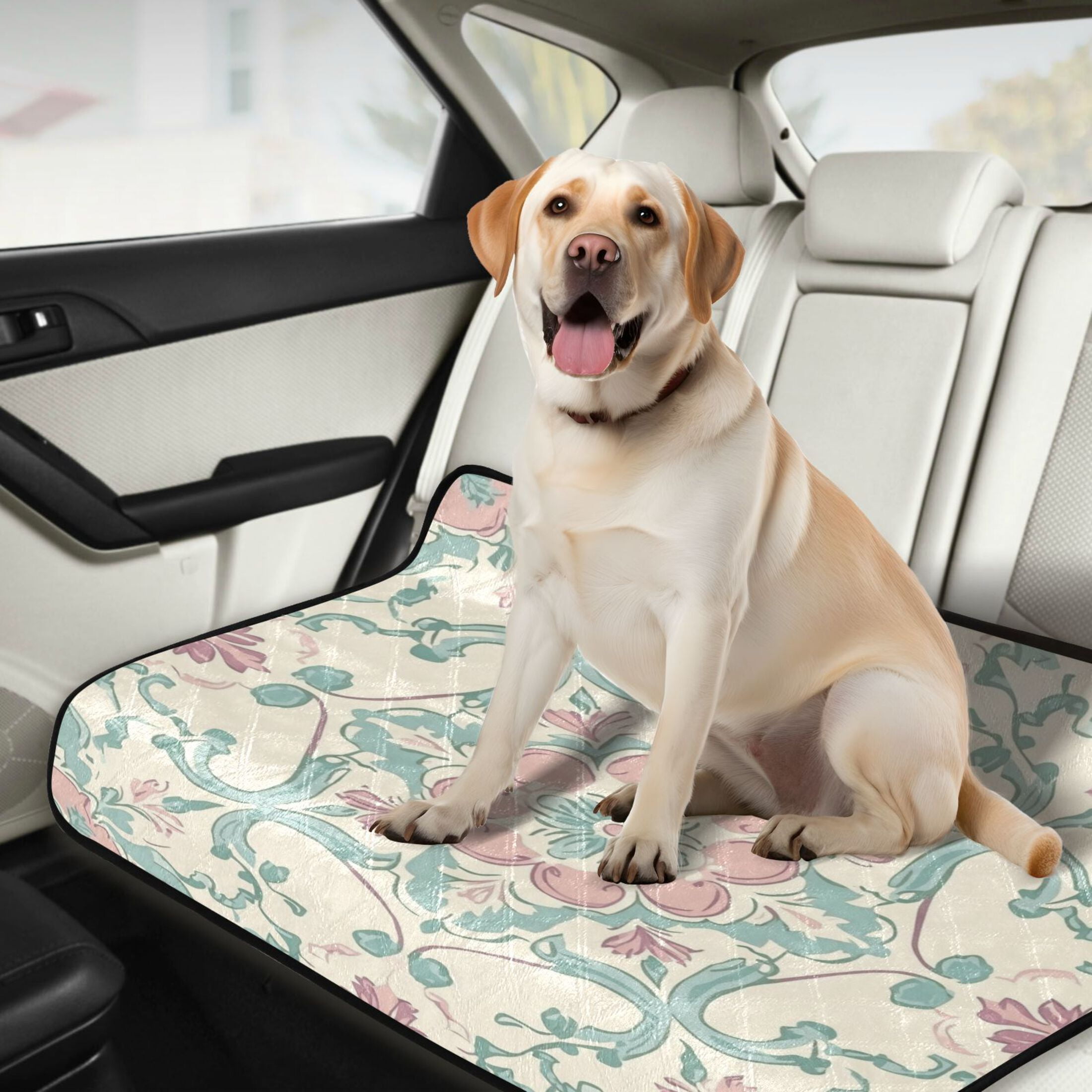 Qxltty Rose Red Boho Pattern Cat litter Pads Pet Set of 2 Diaper Mats Center Anti-leakage Layer Absorbent Soft and Comfortable