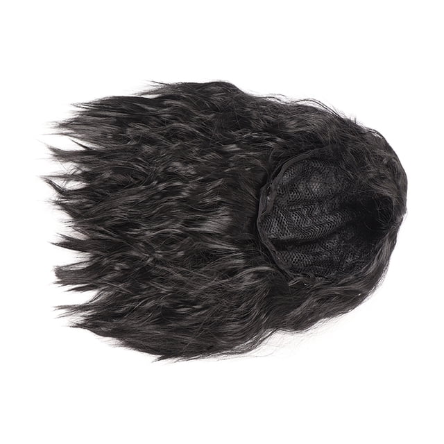 Peluca rizada hasta los hombros flequillo de aire suave resistente al calor elegante peluca ondulada corta negra de moda para eventos de cosplay para dama ANGGREK Otros