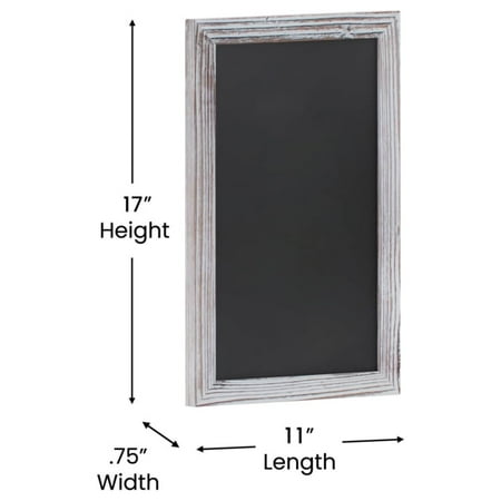 Alamont Home - Canterbury 11"W x 0.75"D x 17"H Magnetic Wall Mounted Chalkboard - White Washed