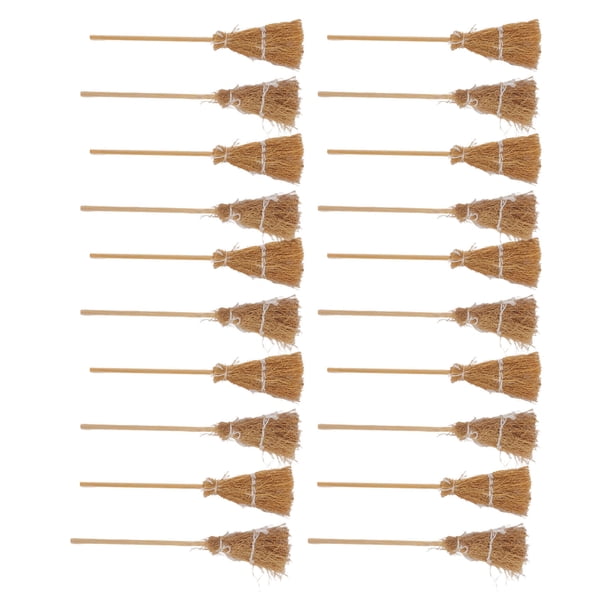 Mini Escoba De Paja, Mini Escoba De Bruja Multiusos Inodoro 20 Piezas Para Fiesta De Halloween